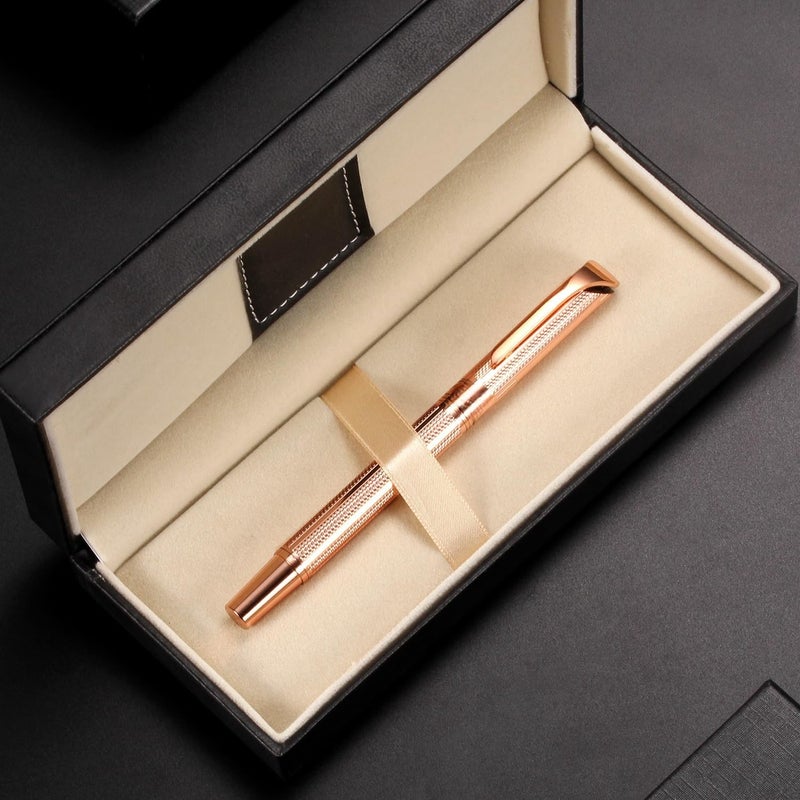 Penneed Rollerball Pen Liquid Ink Pens for Women Luxury Box Gel Pen Black Ink Fancy Pen Refillable for Executive, Office, Professional, Birthday Gift G5 (Rose Gold) - Image 2